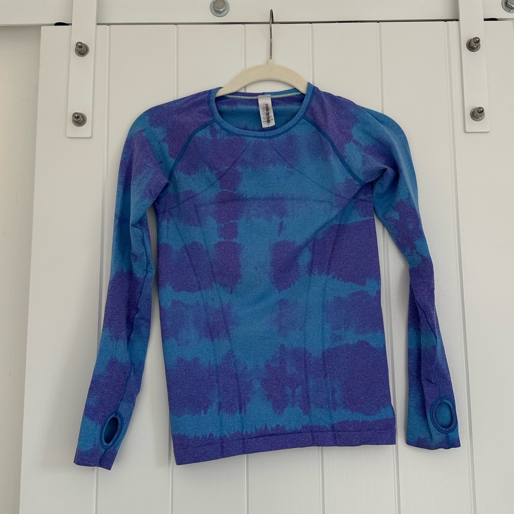 Ivivva Blue and Purple Tie-Dye Long Sleeve Shirt